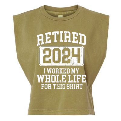 Retired 2024 Retirement Humor Garment-Dyed Women's Muscle Tee