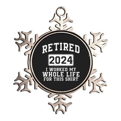 Retired 2024 Retirement Humor Metallic Star Ornament