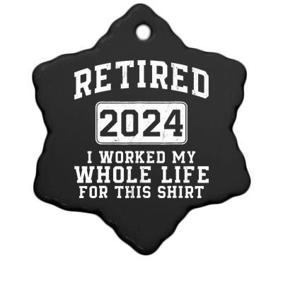 Retired 2024 Retirement Humor Ceramic Star Ornament