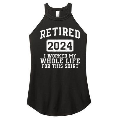 Retired 2024 Retirement Humor Women’s Perfect Tri Rocker Tank