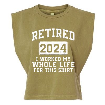 Retired 2024 Retirement Humor Garment-Dyed Women's Muscle Tee