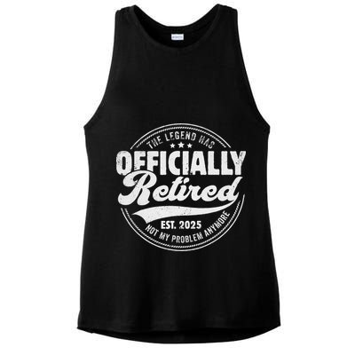 Retirement 2025 Retired 2025 Not My Problem Anymore Vintage Ladies PosiCharge Tri-Blend Wicking Tank