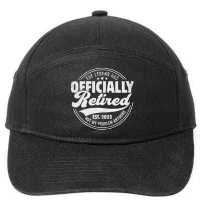 Retirement 2025 Retired 2025 Not My Problem Anymore Vintage 7-Panel Snapback Hat