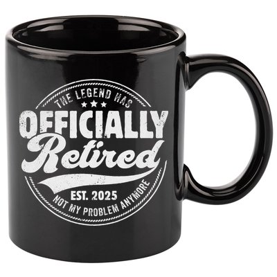 Retirement 2025 Retired 2025 Not My Problem Anymore Vintage 11oz C Handle Ceramic Mug