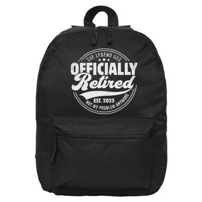 Retirement 2025 Retired 2025 Not My Problem Anymore Vintage 16 in Basic Backpack