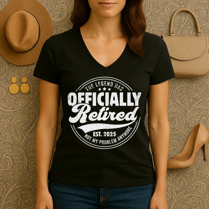 Retirement 2025 Retired 2025 Not My Problem Anymore Vintage Women's V-Neck T-Shirt