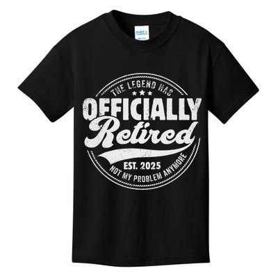 Retirement 2025 Retired 2025 Not My Problem Anymore Vintage Kids T-Shirt
