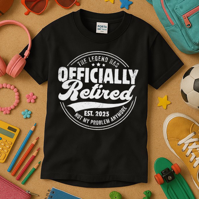 Retirement 2025 Retired 2025 Not My Problem Anymore Vintage Kids T-Shirt