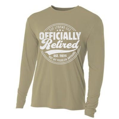 Retirement 2025 Retired 2025 Not My Problem Anymore Vintage Cooling Performance Long Sleeve Crew