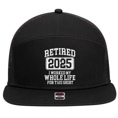 Retired 2025 Retirement 7 Panel Mesh Trucker Snapback Hat
