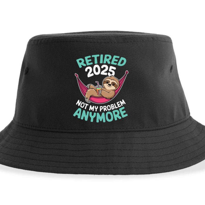 Retired 2025 Sloth Not My Problem Anymore Sustainable Bucket Hat
