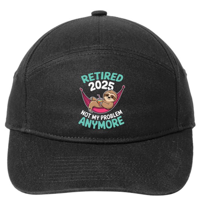 Retired 2025 Sloth Not My Problem Anymore 7-Panel Snapback Hat