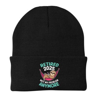 Retired 2025 Sloth Not My Problem Anymore Knit Cap Winter Beanie