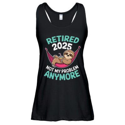 Retired 2025 Sloth Not My Problem Anymore Ladies Essential Flowy Tank