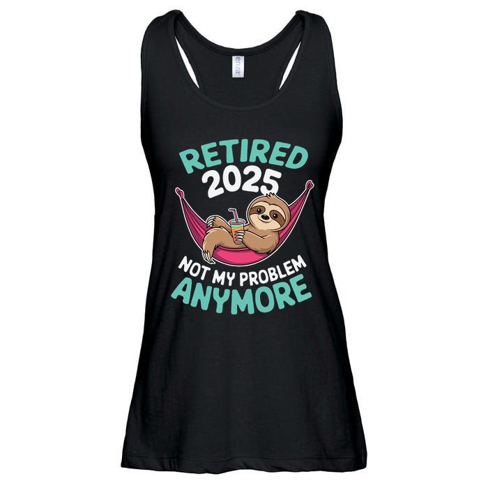 Retired 2025 Sloth Not My Problem Anymore Ladies Essential Flowy Tank