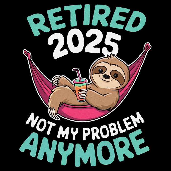 Retired 2025 Sloth Not My Problem Anymore Flat Bill Trucker Hat