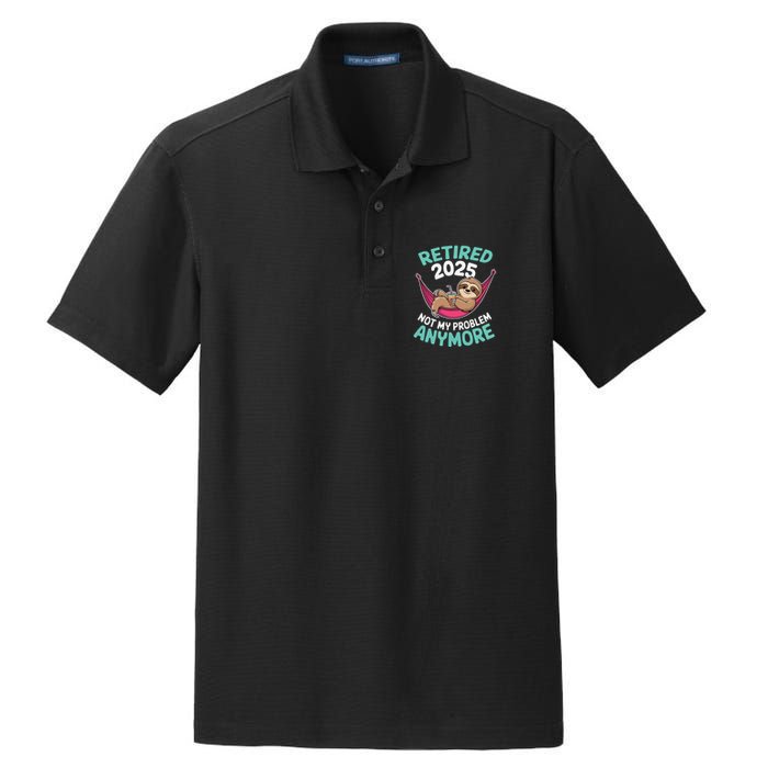 Retired 2025 Sloth Not My Problem Anymore Dry Zone Grid Polo