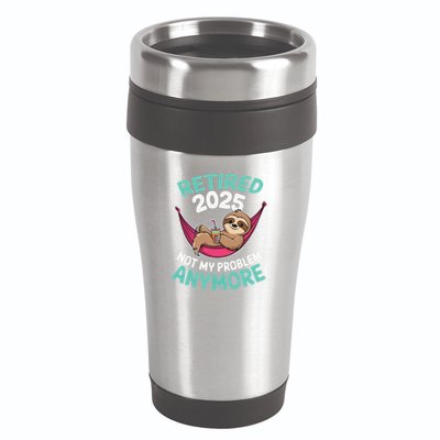 Retired 2025 Sloth Not My Problem Anymore 16oz Travel Tumbler
