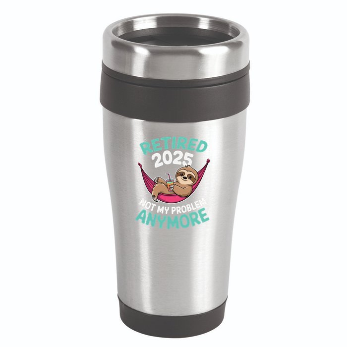 Retired 2025 Sloth Not My Problem Anymore 16oz Travel Tumbler