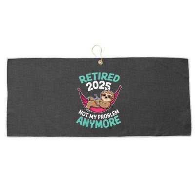 Retired 2025 Sloth Not My Problem Anymore Large Microfiber Waffle Golf Towel