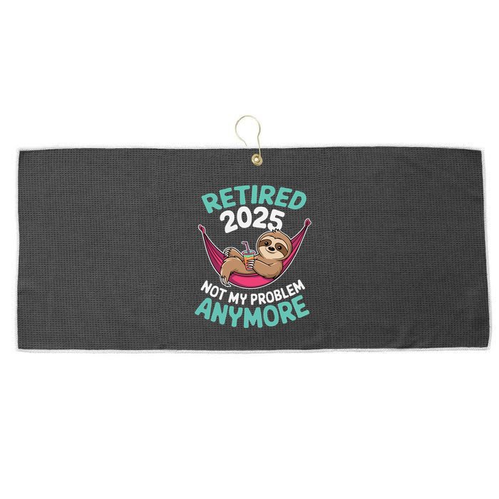 Retired 2025 Sloth Not My Problem Anymore Large Microfiber Waffle Golf Towel