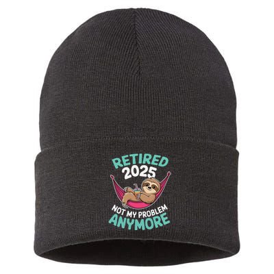 Retired 2025 Sloth Not My Problem Anymore Sustainable Knit Beanie