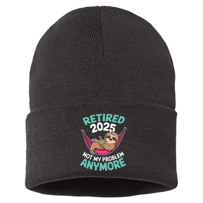 Retired 2025 Sloth Not My Problem Anymore Sustainable Knit Beanie