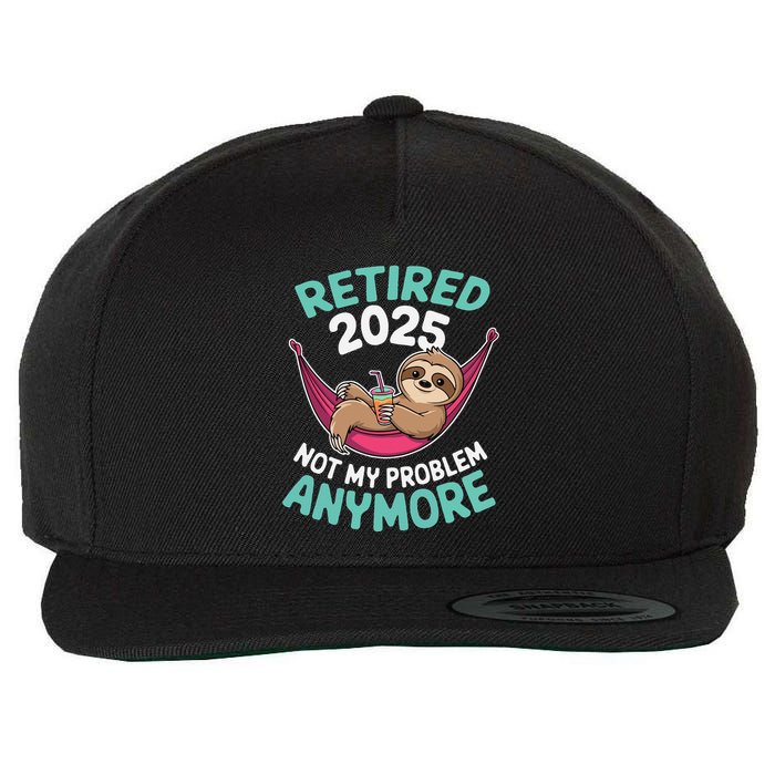 Retired 2025 Sloth Not My Problem Anymore Wool Snapback Cap