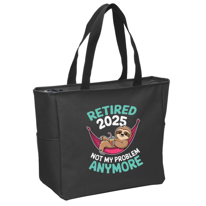 Retired 2025 Sloth Not My Problem Anymore Zip Tote Bag
