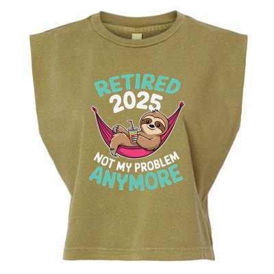 Retired 2025 Sloth Not My Problem Anymore Garment-Dyed Women's Muscle Tee
