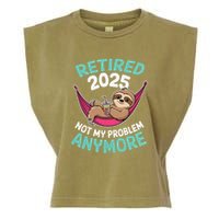 Retired 2025 Sloth Not My Problem Anymore Garment-Dyed Women's Muscle Tee