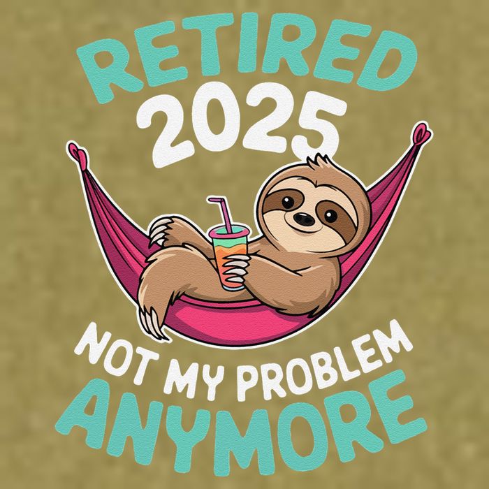 Retired 2025 Sloth Not My Problem Anymore Garment-Dyed Women's Muscle Tee
