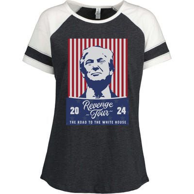 Revenge 24 The Road To The White House Enza Ladies Jersey Colorblock Tee