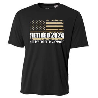 Retired 2024 Us American Flag Problem Anymore For Retirement Cooling Performance Crew T-Shirt