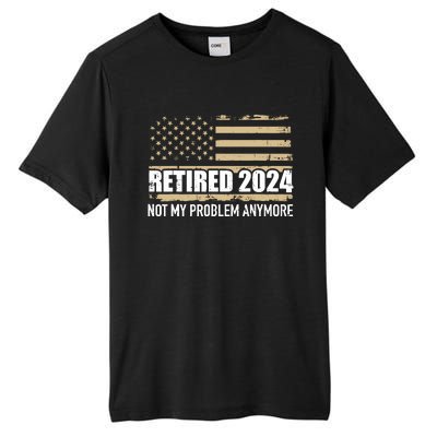 Retired 2024 Us American Flag Problem Anymore For Retirement Tall Fusion ChromaSoft Performance T-Shirt