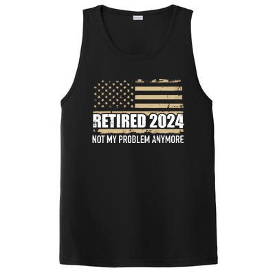 Retired 2024 Us American Flag Problem Anymore For Retirement PosiCharge Competitor Tank