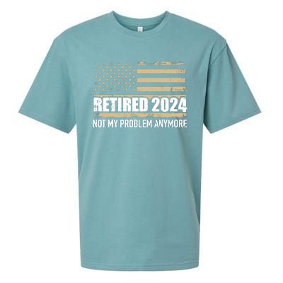 Retired 2024 Us American Flag Problem Anymore For Retirement Sueded Cloud Jersey T-Shirt