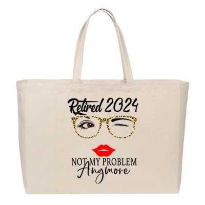 Retirement 2024 Wo Retired 2024 Not My Problem Anymore Cotton Canvas Jumbo Tote