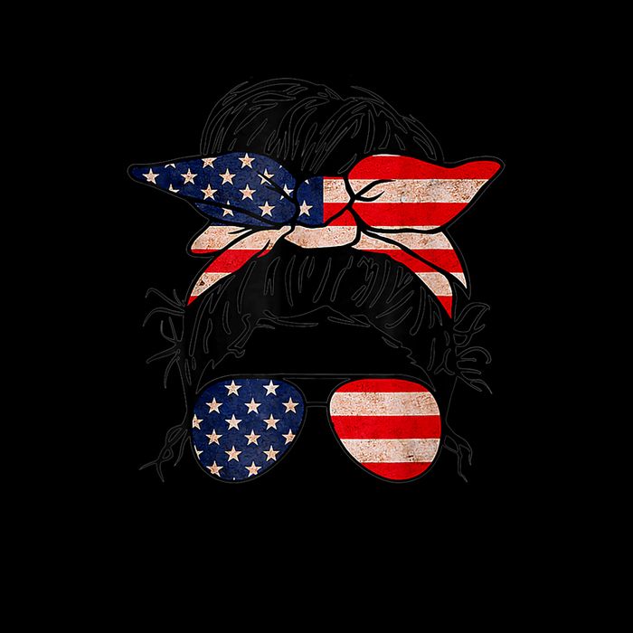 Retirement 2025 Women Retired 2025 Not My Problem Anymore Messy Bun Us Flag Sustainable Knit Beanie