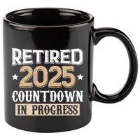 Retirement 2025 Women Retired 2025 Countdown In Progress 11oz C Handle Ceramic Mug