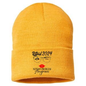 Retirement 2024 Women Retired 2024 Not My Problem Anymore Sustainable Knit Beanie