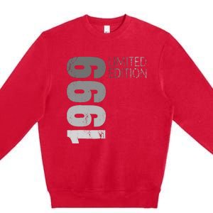 Retro 25 Years Old Gift 25 Birthday Gift For Wo Premium Crewneck Sweatshirt