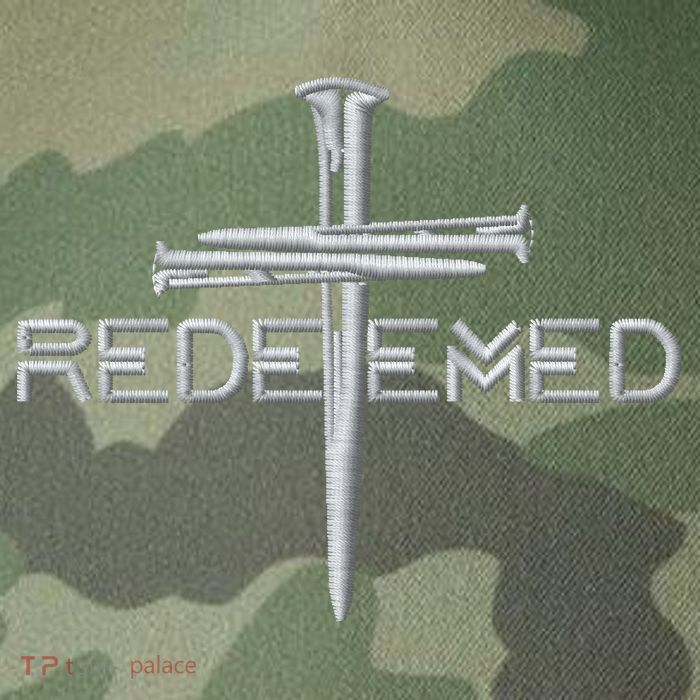 Redeemed 3 Nails Cross By Jesus Christ Christian Faith Embroidered Embroidered Legacy Tie Dye Trucker Hat