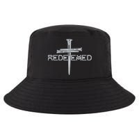 Redeemed 3 Nails Cross By Jesus Christ Christian Faith Embroidered Embroidered Cool Comfort Performance Bucket Hat