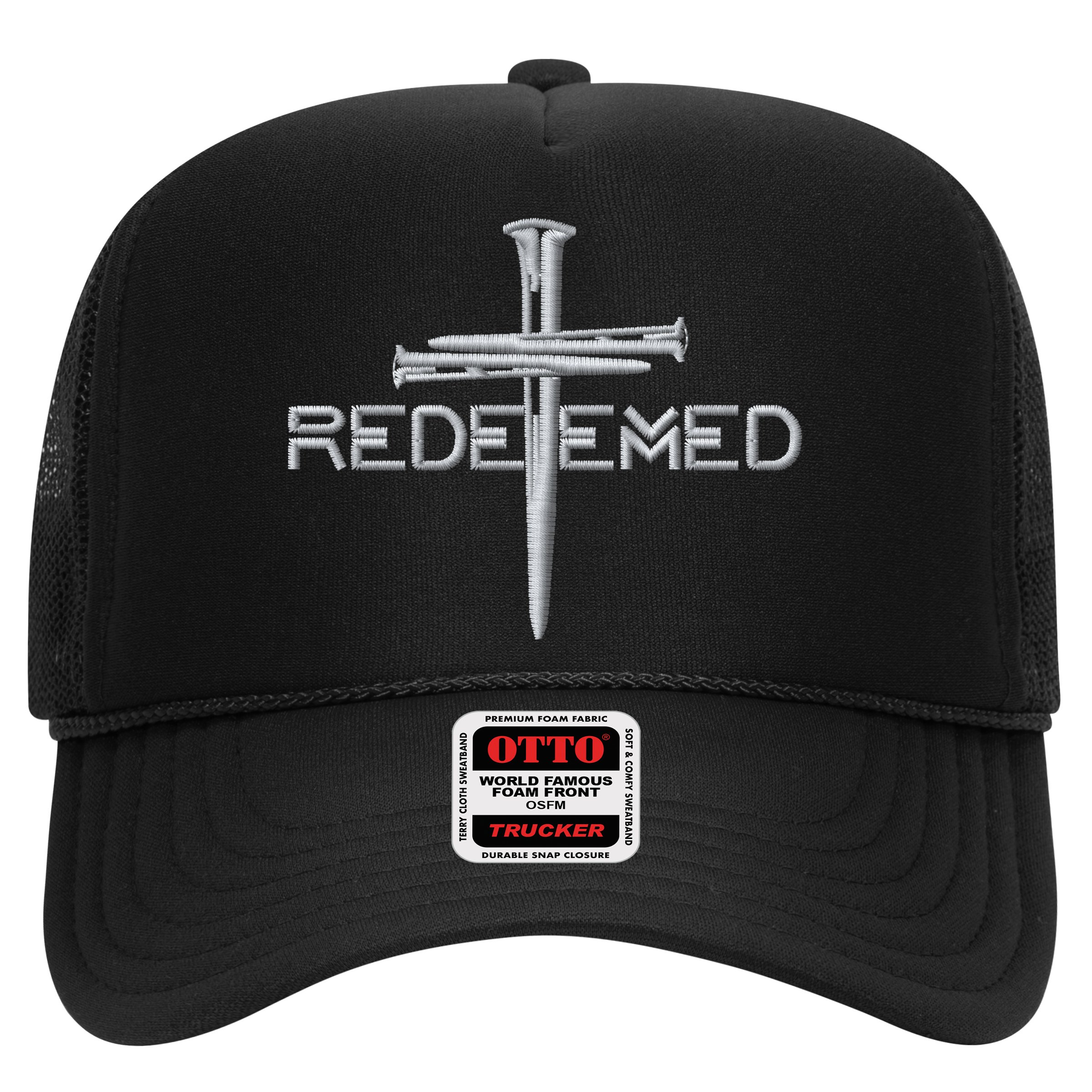 Redeemed 3 Nails Cross By Jesus Christ Christian Faith Embroidered Embroidered Hat