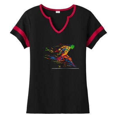 RUNNING 365 Paint Running Runner Gift Ladies Halftime Notch Neck Tee