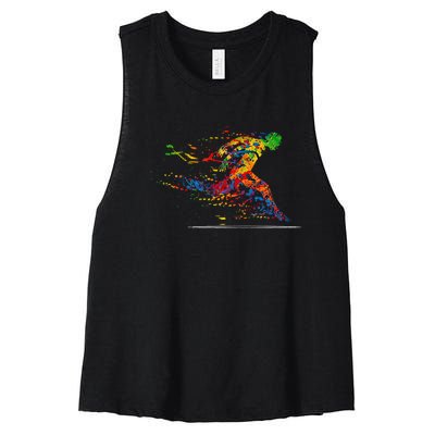 RUNNING 365 Paint Running Runner Gift Women's Racerback Cropped Tank