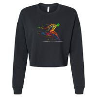 RUNNING 365 Paint Running Runner Gift Cropped Pullover Crew