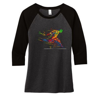 RUNNING 365 Paint Running Runner Gift Women's Tri-Blend 3/4-Sleeve Raglan Shirt