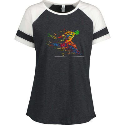 RUNNING 365 Paint Running Runner Gift Enza Ladies Jersey Colorblock Tee